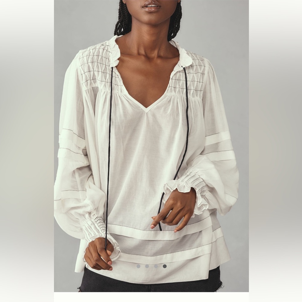NWT ANTHROPOLOGIE LONG-SLEEVE AIRY BABYDOLL BLOUSE